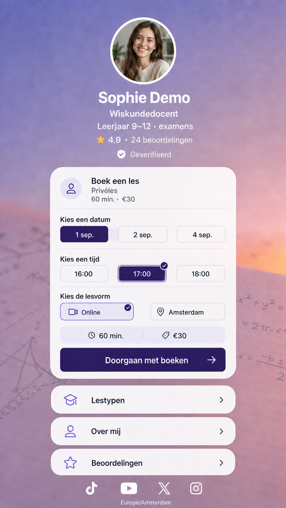 Een digitale visitekaart die interesse omzet in lesaanvragen